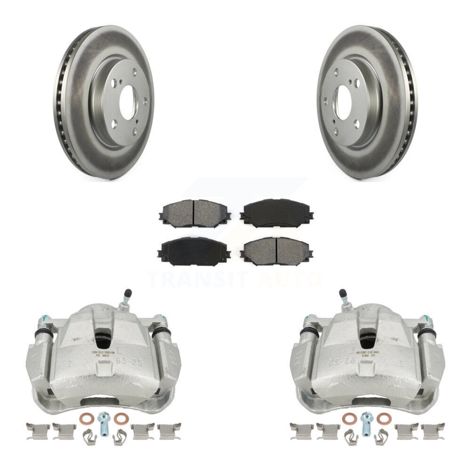 Front Disc Brake Caliper Coated Rotors And Semi-Metallic Pads Kit For Toyota RAV4 KCG-100600S