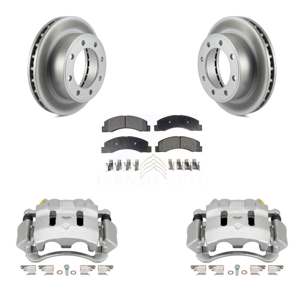 Front Brake Caliper Coat Rotor Ceramic Pad Kit For Ford F-350 Super Duty F-250 Excursion KCG-100600T