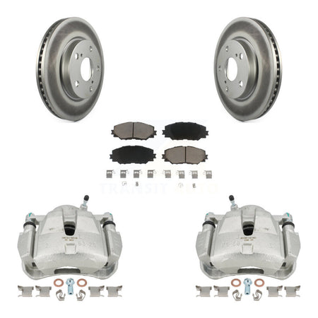 Front Disc Brake Caliper Coated Rotors And Ceramic Pads Kit For 2014-2015 Toyota RAV4 LE KCG-100601C