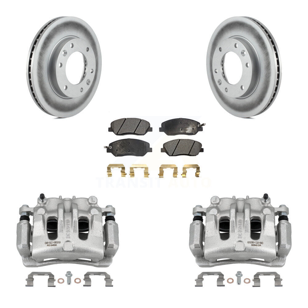 Front Brake Caliper Coat Rotors & Semi-Metallic Pad Kit For Kia Sedona Hyundai Entourage KCG-100601P