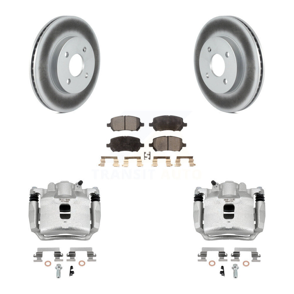 Front Brake Caliper Coat Rotor & Ceramic Pad Kit For Saturn Ion Chevrolet Cobalt Pontiac KCG-100601T