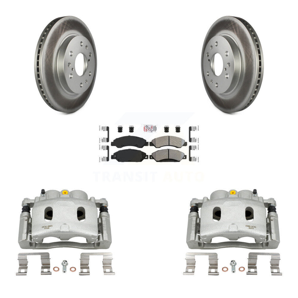 Front Brake Caliper Coat Rotor Semi-Metallic Pad Kit For Chevrolet Avalanche Cadillac XL KCG-100602N