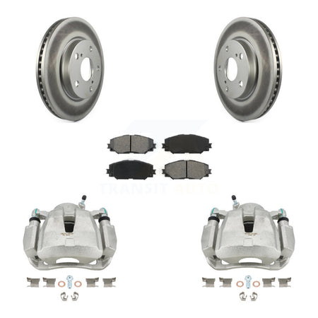 Front Disc Brake Caliper Coated Rotors And Semi-Metallic Pads Kit For Toyota RAV4 LE KCG-100602S