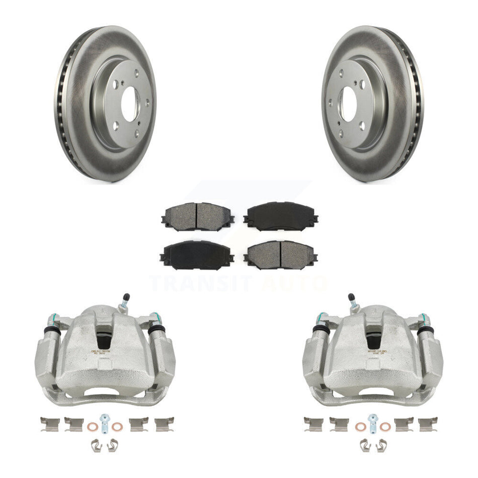 Front Disc Brake Caliper Coated Rotors And Semi-Metallic Pads Kit For Toyota RAV4 LE KCG-100602S