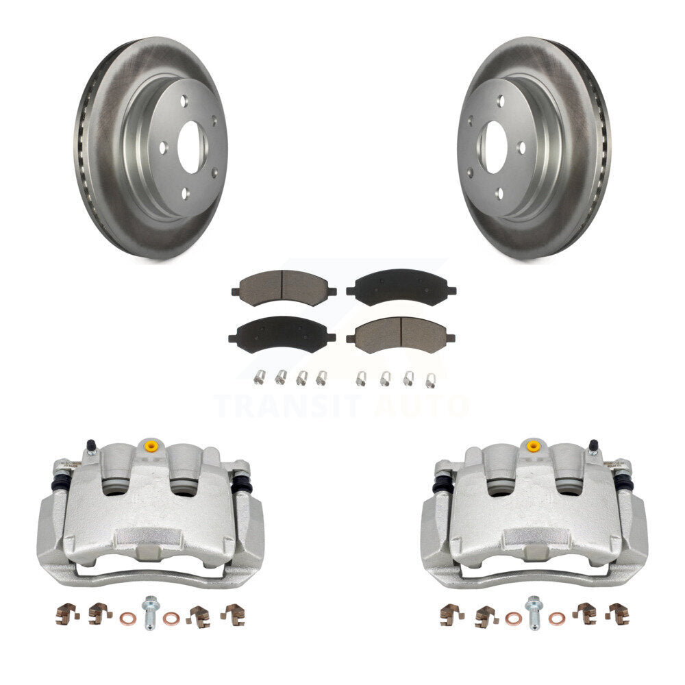 Front Disc Brake Caliper Coated Rotors And Ceramic Pads Kit For Ram 1500 Classic Dodge KCG-100603C
