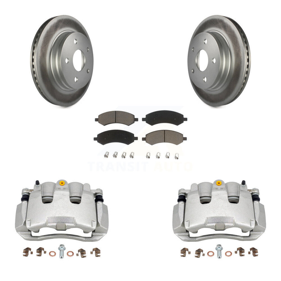 Front Disc Brake Caliper Coated Rotors And Ceramic Pads Kit For Ram 1500 Classic Dodge KCG-100603C