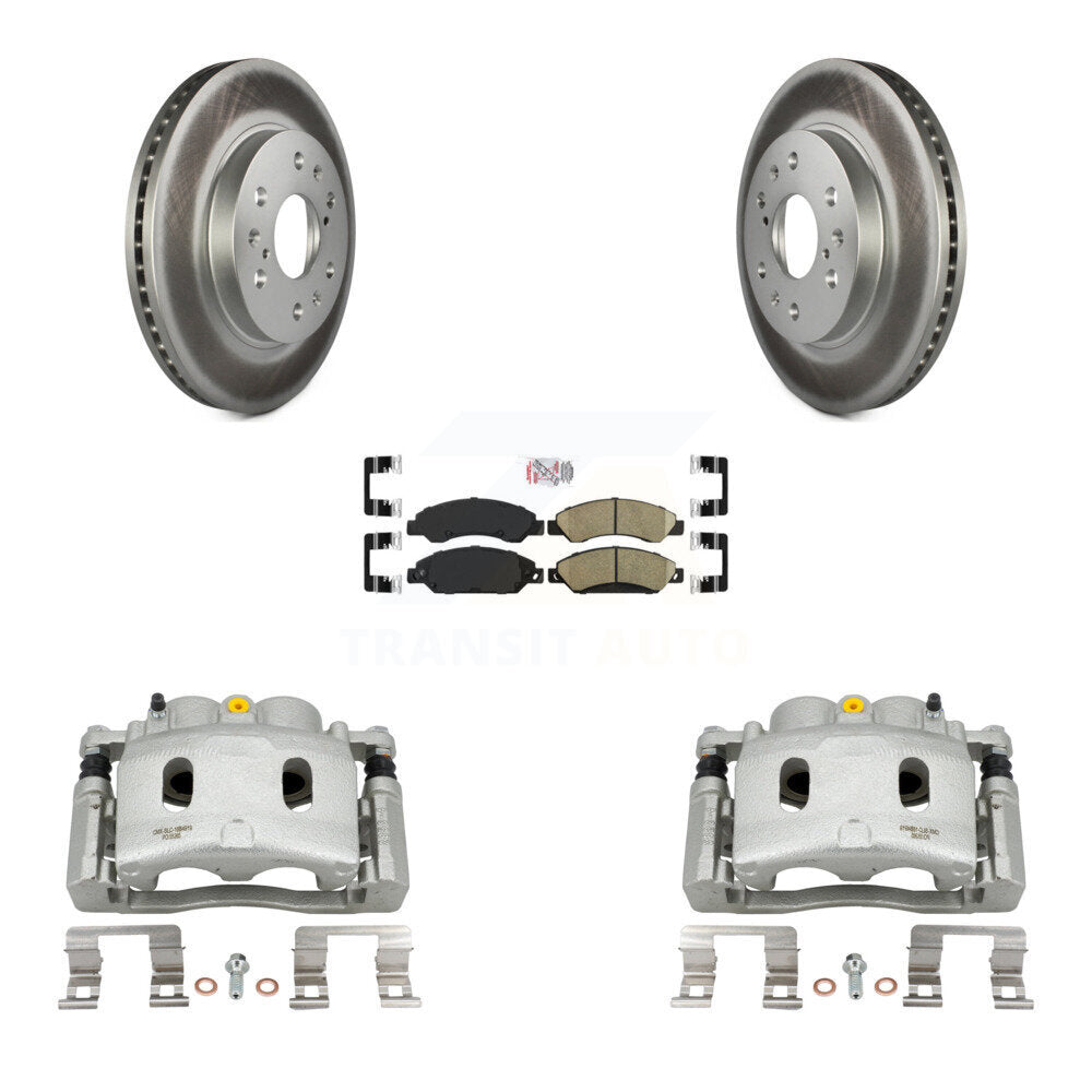 Front Brake Caliper Coat Rotor & Ceramic Pad Kit For Chevrolet Avalanche Cadillac GMC XL KCG-100603N