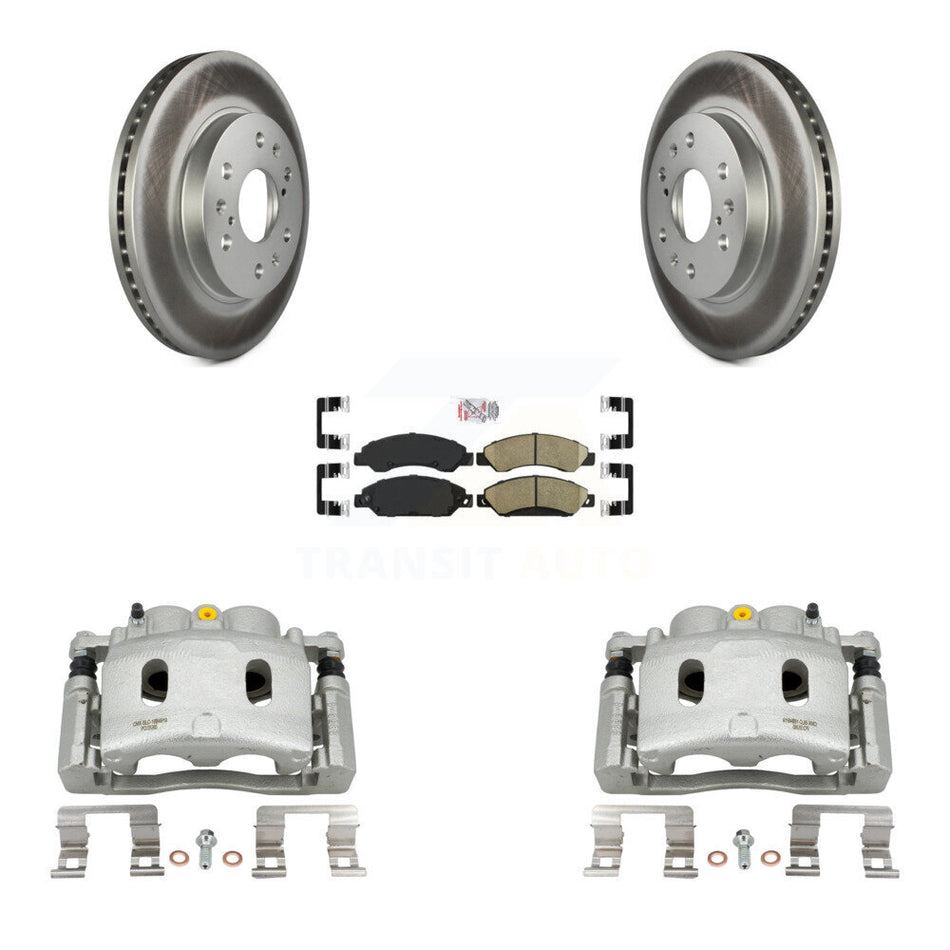 Front Brake Caliper Coat Rotor & Ceramic Pad Kit For Chevrolet Avalanche Cadillac GMC XL KCG-100603N