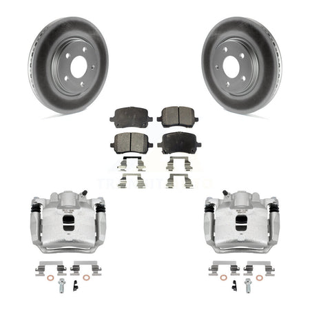 Front Disc Brake Caliper Coat Rotors Semi-Metallic Pad Kit For 2006 Pontiac Pursuit 2.2L KCG-100603P