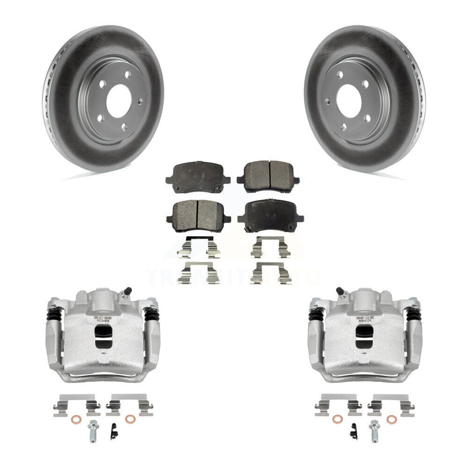 Front Disc Brake Caliper Coat Rotors Semi-Metallic Pad Kit For 2006 Pontiac Pursuit 2.2L KCG-100603P