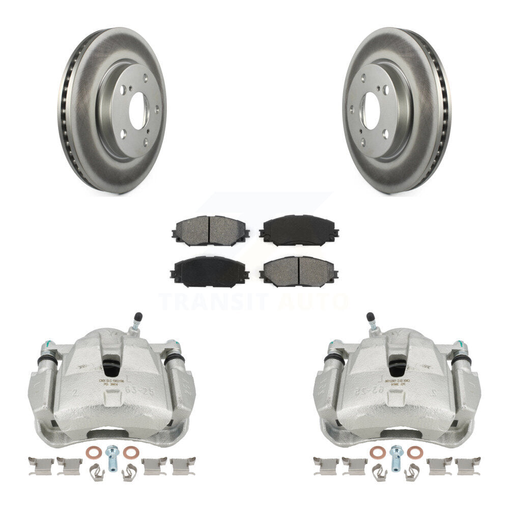 Front Disc Brake Caliper Coat Rotor & Semi-Metallic Pad Kit For 2014-2015 Toyota RAV4 LE KCG-100603S