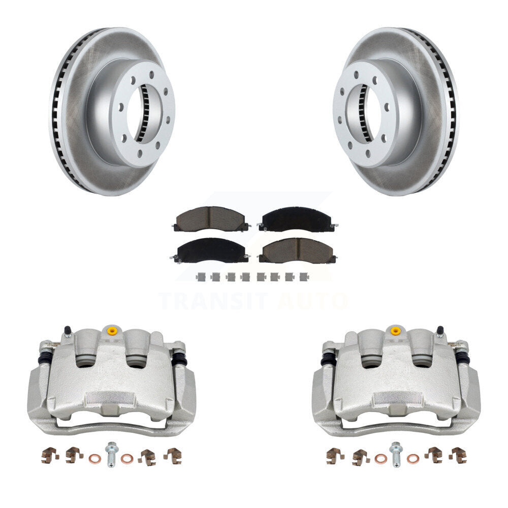 Front Disc Brake Caliper Coat Rotors Ceramic Pad Kit For 2012 Ram 1500 With 8 Lug Wheels KCG-100604C