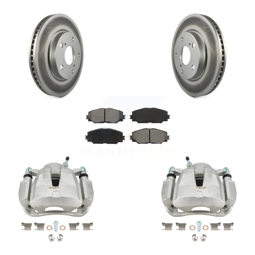 Front Disc Brake Caliper Coat Rotor & Semi-Metallic Pad Kit For 2014-2015 Toyota RAV4 LE KCG-100604S