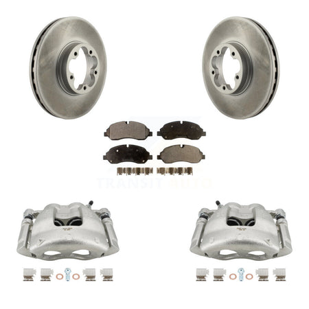 Front Disc Brake Caliper Coated Rotors And Semi-Metallic Pad Kit For Ford Transit-350 HD KCG-100605P