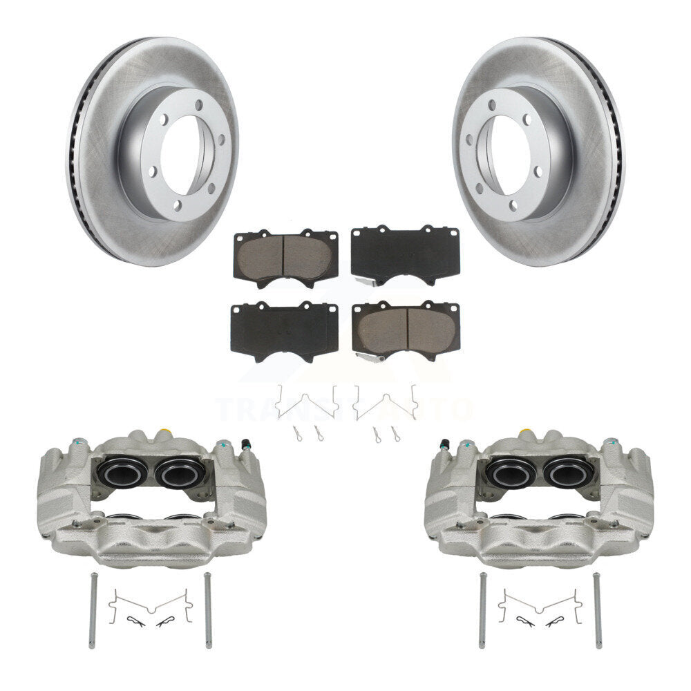Front Brake Caliper Coat Rotor And Ceramic Pad Kit For Toyota Tundra With Casting # 13WG KCG-100606C