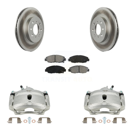 Front Disc Brake Caliper Coated Rotors And Semi-Metallic Pads Kit For Honda Civic KCG-100606S