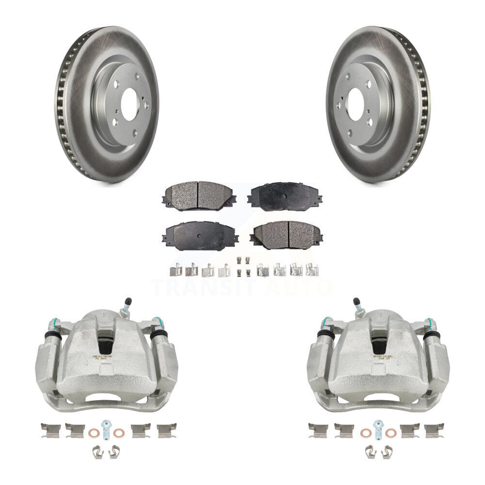 Front Brake Caliper Coat Rotor Ceramic Pad Kit For Toyota RAV4 Matrix Pontiac Vibe Scion KCG-100606T