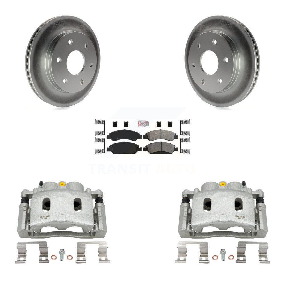 Front Disc Brake Caliper Coated Rotors And Semi-Metallic Pads Kit For GMC Sierra 1500 KCG-100608N