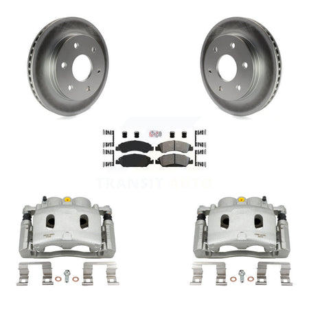 Front Disc Brake Caliper Coated Rotors And Semi-Metallic Pads Kit For GMC Sierra 1500 KCG-100608N