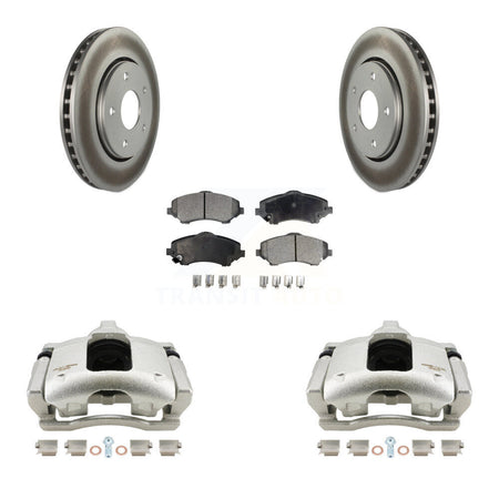 Front Disc Brake Caliper Coat Rotors & Semi-Metallic Pad Kit For 2009-2011 Dodge Journey KCG-100608P