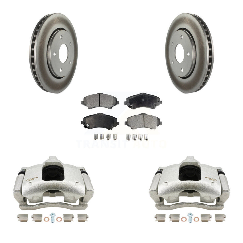 Front Disc Brake Caliper Coat Rotors & Semi-Metallic Pad Kit For 2009-2011 Dodge Journey KCG-100608P