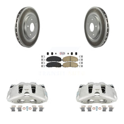 Front Disc Brake Caliper Coated Rotors And Ceramic Pads Kit For 2014-2020 Dodge Journey KCG-100609N