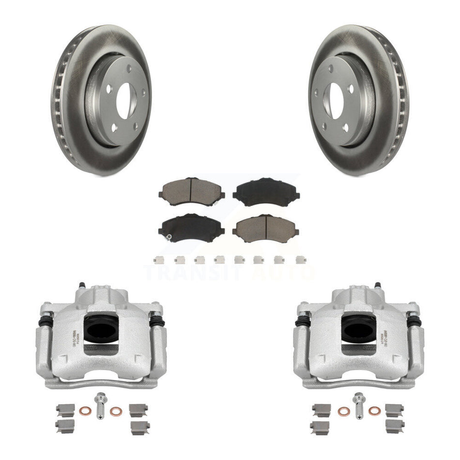 Front Disc Brake Caliper Coated Rotors And Ceramic Pads Kit For Jeep Wrangler KCG-100610C