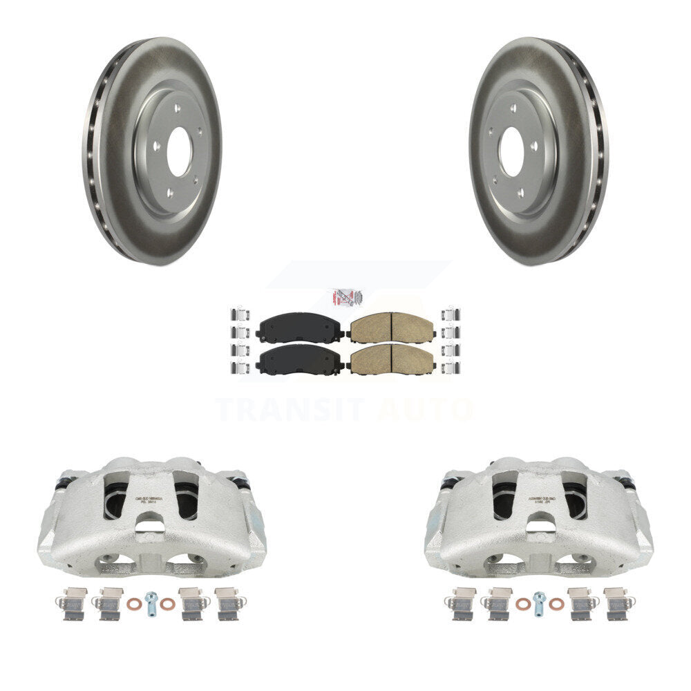 Front Disc Brake Caliper Coated Rotors And Ceramic Pads Kit For 2014-2020 Dodge Journey KCG-100610N by Transit Auto