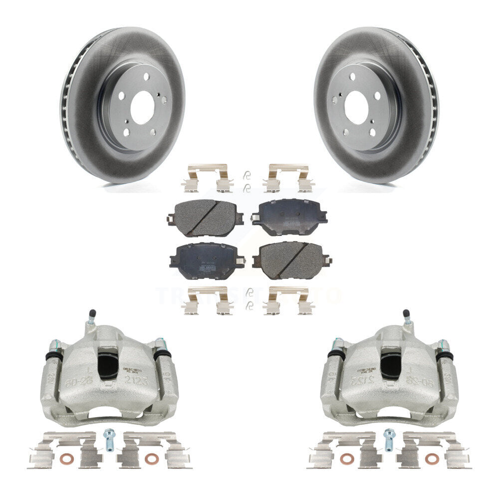 Front Disc Brake Caliper Coated Rotors And Semi-Metallic Pads Kit For Lexus IS250 KCG-100610P