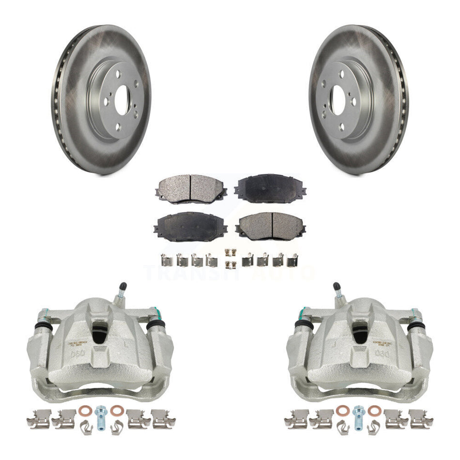 Front Brake Caliper Coat Rotor Ceramic Pad Kit For Toyota Corolla Matrix Pontiac Vibe xD KCG-100610T