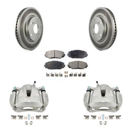 Front Disc Brake Caliper Coated Rotors And Ceramic Pads Kit For Toyota RAV4 LE KCG-100611T