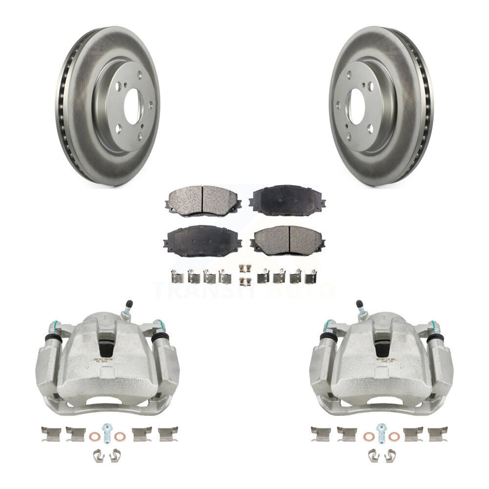 Front Disc Brake Caliper Coated Rotors And Ceramic Pads Kit For Toyota RAV4 LE KCG-100611T
