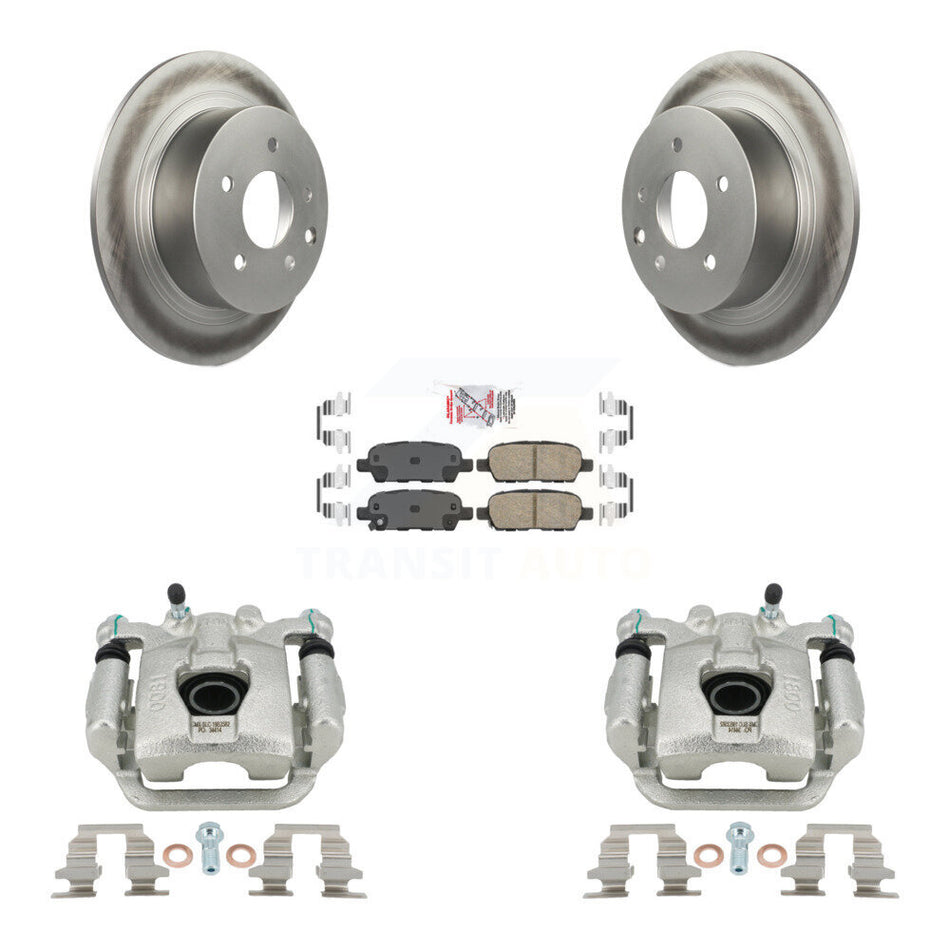 Rear Brake Caliper Coat Rotor & Ceramic Pad Kit For 07-12 Nissan Sentra SE-R Spec V KCG-100613N