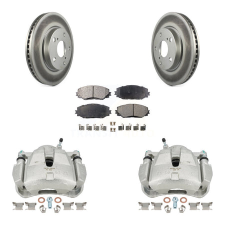 Front Disc Brake Caliper Coated Rotors And Ceramic Pads Kit For 2014-2015 Toyota RAV4 LE KCG-100613T