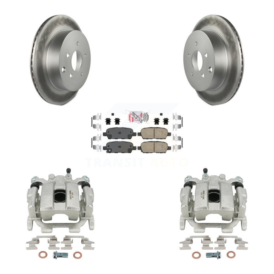 Rear Disc Brake Caliper Coated Rotors And Ceramic Pads Kit For 2009-2012 INFINITI FX35 KCG-100614N