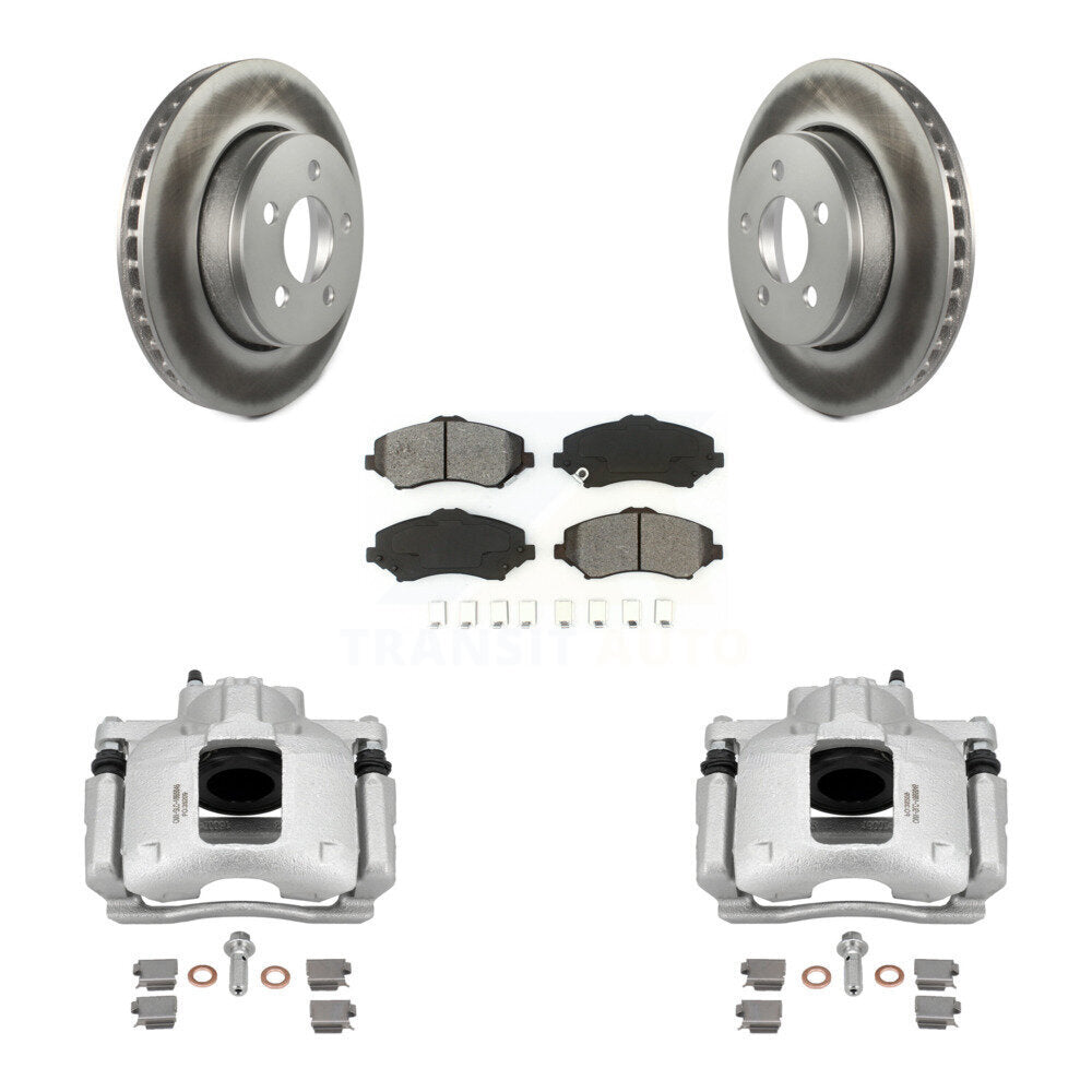Front Disc Brake Caliper Coated Rotors And Semi-Metallic Pads Kit For Dodge Nitro KCG-100614S