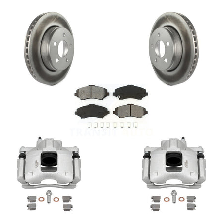 Front Disc Brake Caliper Coated Rotors And Semi-Metallic Pads Kit For Dodge Nitro KCG-100614S