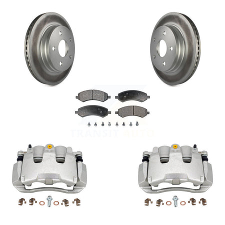 Front Disc Brake Caliper Coated Rotors And Ceramic Pads Kit For Ram 1500 Classic Dodge KCG-100614T