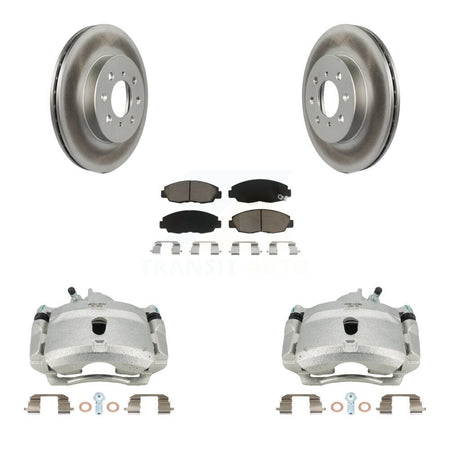 Front Disc Brake Caliper Coated Rotors And Ceramic Pads Kit For Honda Civic KCG-100615C