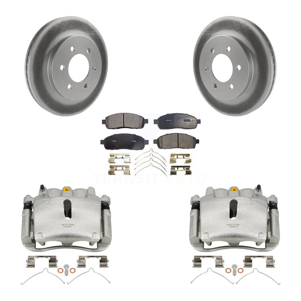 Front Brake Caliper Coat Rotors Semi-Metallic Pad Kit For Ford F-150 Lincoln Mark LT 4WD KCG-100615P