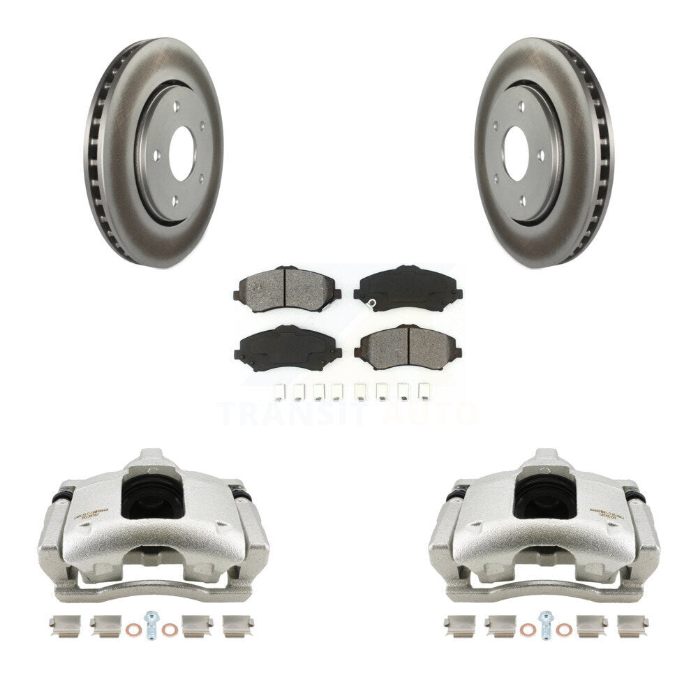 Front Disc Brake Caliper Coat Rotors & Semi-Metallic Pad Kit For 2009-2011 Dodge Journey KCG-100615S
