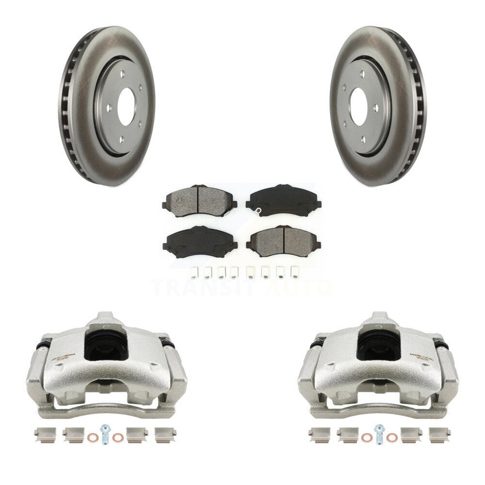 Front Disc Brake Caliper Coat Rotors & Semi-Metallic Pad Kit For 2009-2011 Dodge Journey KCG-100615S