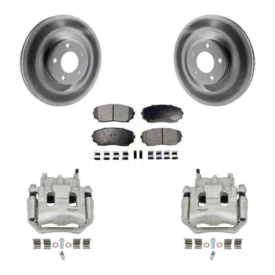 Front Disc Brake Caliper Coat Rotors And Semi-Metallic Pad Kit For Ford Edge Lincoln MKX KCG-100616P