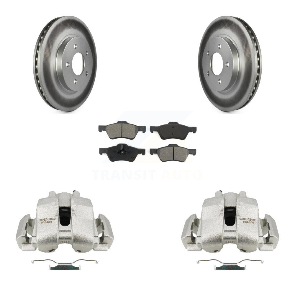 Front Brake Caliper Coat Rotor And Semi-Metallic Pad Kit For Ford Escape Mercury Mariner KCG-100616S