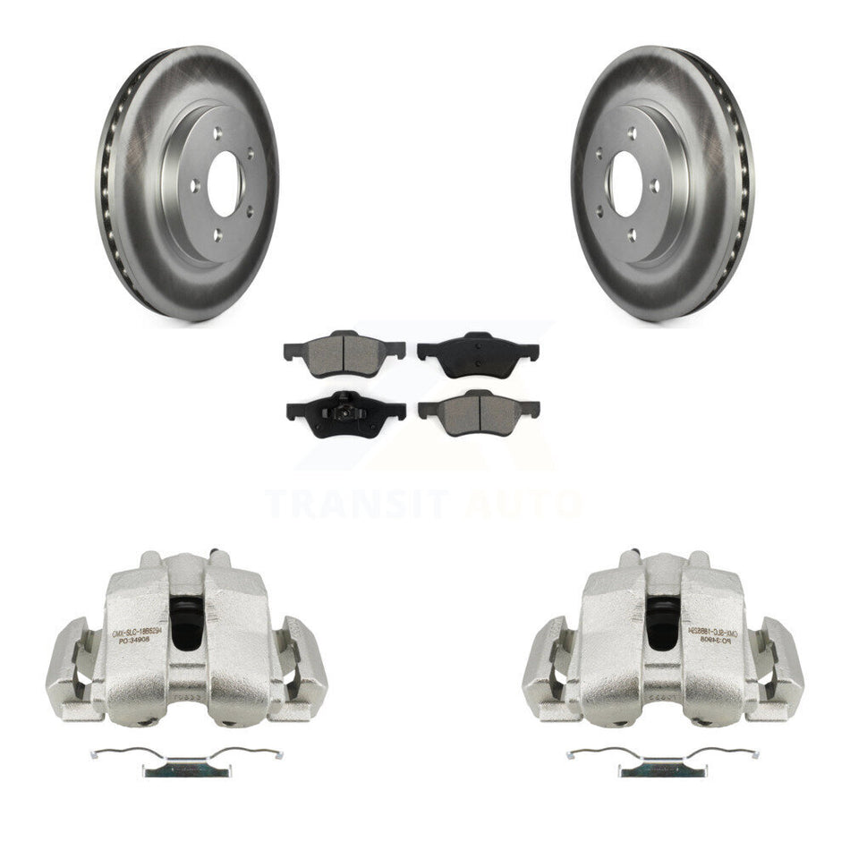 Front Disc Brake Caliper Coat Rotors Semi-Metallic Pad Kit For Ford Escape Mazda Tribute KCG-100617S