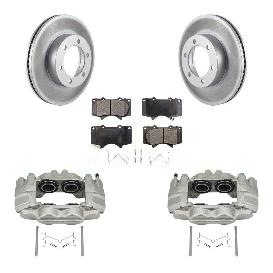 Front Brake Caliper Coat Rotor And Ceramic Pad Kit For Toyota Tundra With Casting # 13WG KCG-100617T