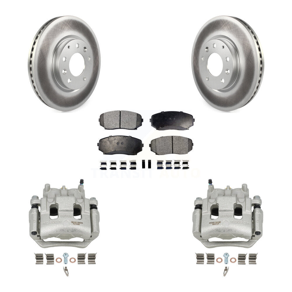 Front Disc Brake Caliper Coat Rotors Semi-Metallic Pad Kit For 2007-2009 Lincoln MKX FWD KCG-100618P