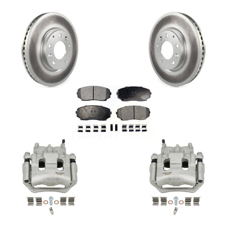 Front Disc Brake Caliper Coat Rotors Semi-Metallic Pad Kit For 2007-2009 Lincoln MKX FWD KCG-100618P
