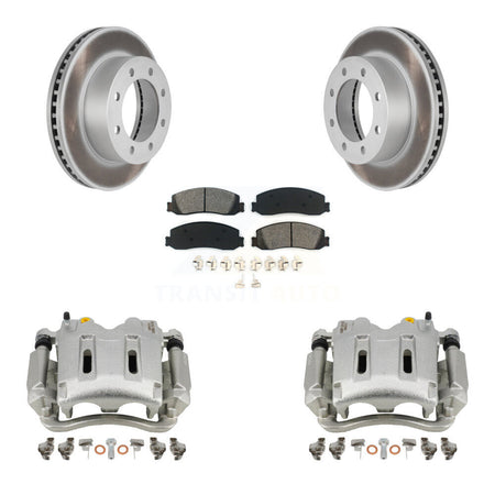 Front Brake Caliper Coat Rotor Semi-Metallic Pad Kit For Ford F-250 Super Duty F-350 4WD KCG-100618S