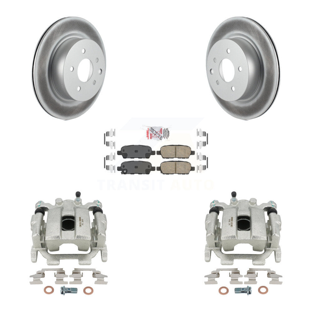 Rear Disc Brake Caliper Coated Rotors And Ceramic Pads Kit For 2008-2009 INFINITI EX35 KCG-100619N by Transit Auto